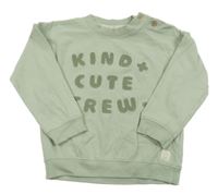 Mintová mikina s nápisem George