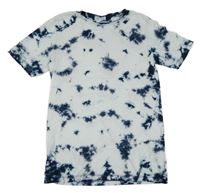 Tmavomodr-bílé batikovaé tričko S. Oliver