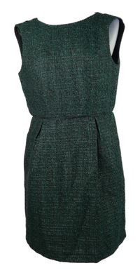 Dámské tmavozeleno-černo-zlaté pouzdrové šaty Oasis