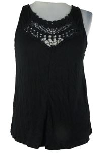 Nové - Dámský černý top s madeirou Atmosphere