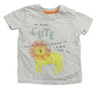 Smetanové melírované tričko s lvíčkem George