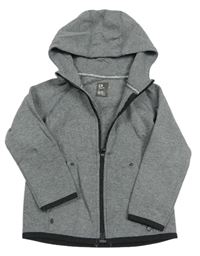 Šedá propínací tech fleece mikina s kapucí GAP