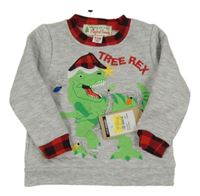 Nová  - Šedá mikina s dinosaurem 