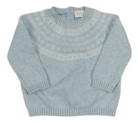 Světlemodro-bílý vzorovaný svetr zn. Next