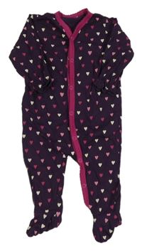 Fialový overal se srdíčky 