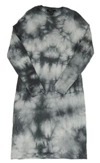 Tmavošedé batikované dlouhé šaty New Look