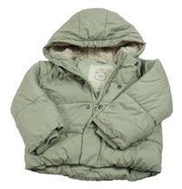 Světlezelená šusťáková zimní bunda s kapucí Next