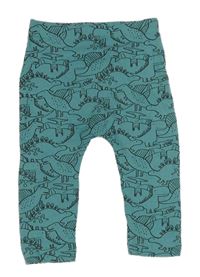 Petrolejové turecké tepláky s dinosaury Matalan