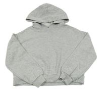 Šedá crop mikina s kapucí New Look