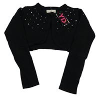 Nové - Černé pletené propínací bolérko s cvočky Yd.