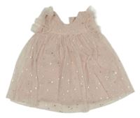 Světlerůžové síťované šaty s hvězdičkami H&M