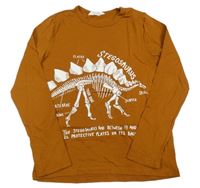 Medové triko s kostrou dinosaura H&M