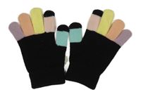 Černo-barevné pletené prstové rukavice