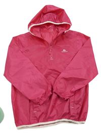 Fuchsiová šusťáková nepromokavá bunda s kapucí Quechua 
