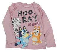 Světlerůžové triko s Bluey a volánky 