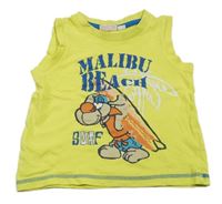 Žlutozelené tílko s obrázkem 