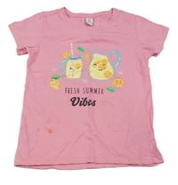 Růžové tričko s drinkem Dopodopo