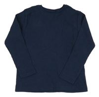 Tmavomodré žebrované triko Primark