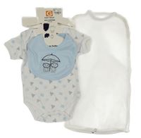 Nové - 2set - Bílé vzorované body + bryndák s obrázkem