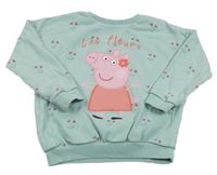 Světlezelená mikina s Pepinou a kytičkami 