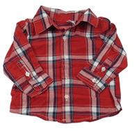 Červeno-tmavomodro-bílá kostkovaná košile George 