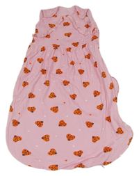 Světlerůžový bavlněný spací pytel s beruškami 