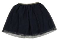 Tmavomodrá tylová sukně s třpytivým pasem H&M