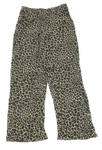 Béžovo-tmavošedo-hnědé leop,ardí culottes kalhoty H&M