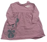 Starorůžové bavlněné šaty s Minnie zn. Disney