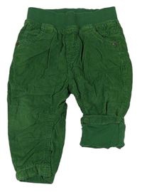 Zelené manšestrové podšité kalhoty M&S