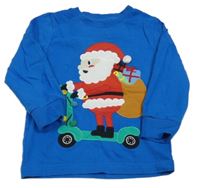 Safírová mikina se Santou zn. Next 