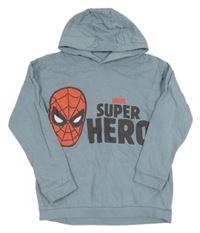 Světlemodrá mikina se Spider-manem a kapucí George 