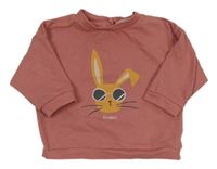 Růžová mikina se zajíčkem Vertbaudet