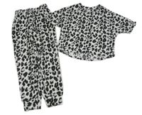 2set - Blo-šedé vzorované sametové crop triko + kalhoty Next