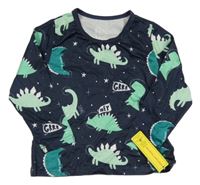 Nové - Tmavomodré triko s dinosaury 