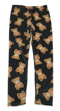 Tmavošedé sametové legíny s medvídky Little kids