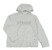 Bílá mikina s nápisem a kapucí Hugo Boss