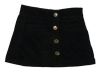 Černá sametová sukně s knoflíky C&A
