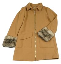 Béžový flaušový podšitý kabát River Island 