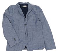 Modré plátěné společenské sako H&M
