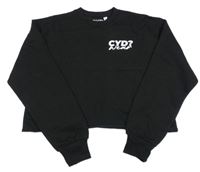 Černá crop mikina s nápisem 