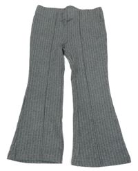 Šedo-bílé pruhované flare kalhoty H&M