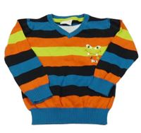 Barevný pruhovaný svetr s příšerkou Infinity