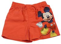 Červené plážové kraťasy s Mickeym Primark