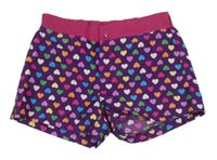 Fialovo-růžové kraťasy se srdíčky Topolino