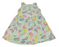 Světlezelené bavlněné šaty se zmrzlinami H&M