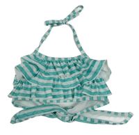 Zeleno-bílá pruhovaná vrstvená plavková podprsenka 