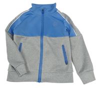 Šedo-modrá propínací sportovní mikina s rolákem Pep&Co