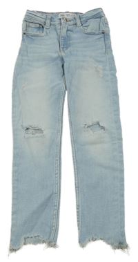 Světlemodré roztřepené rifle s prošoupáním Zara 