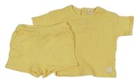 2set - Žluté strukturované tričko + kraťasy 